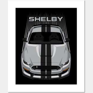 Ford Mustang Shelby GT350 2015 - 2020 - Avalanche Grey - Black Stripes Posters and Art